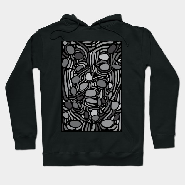 Abstract Shades of Grey Hoodie by ArtFactoryAI